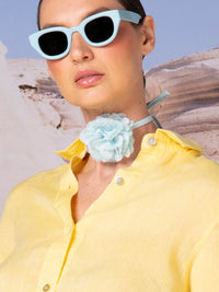 Choker con flor en lino