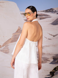 Blusa halter de lino