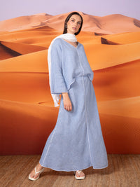 Blusa holgada con mangas anchas en lino