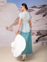 Blusa con mangas japonesas en lino