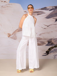 Blusa halter de lino