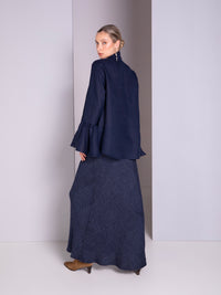 Blusa con gota de manga larga en lino