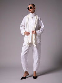 Saco de dama con charreteras en lino