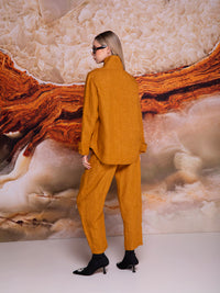 Saco de dama con charreteras en lino