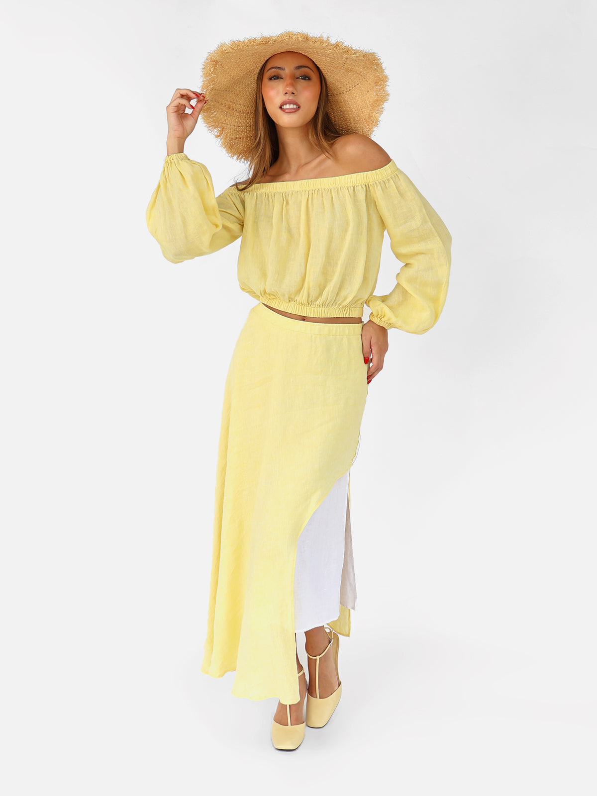 Falda asimétrica en lino