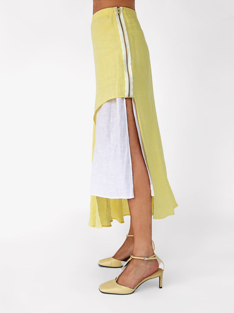 Falda asimétrica en lino