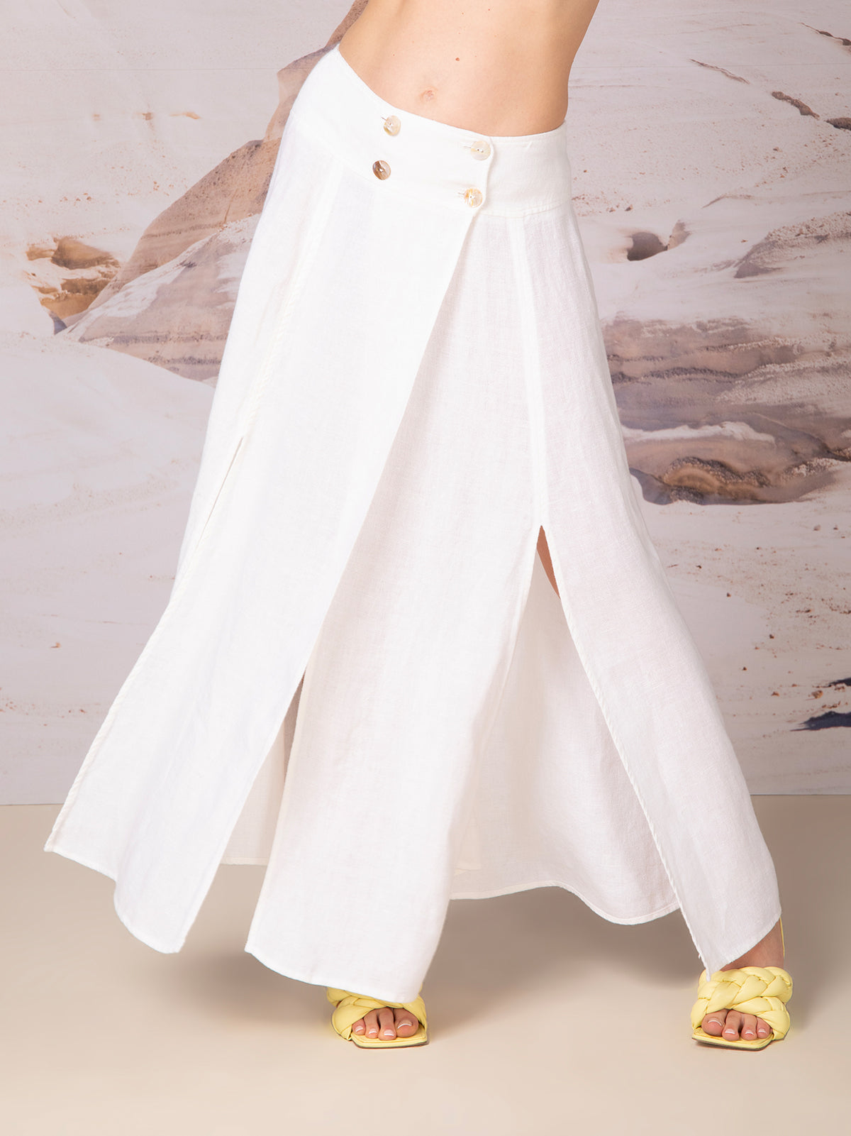 Falda cruzada en lino