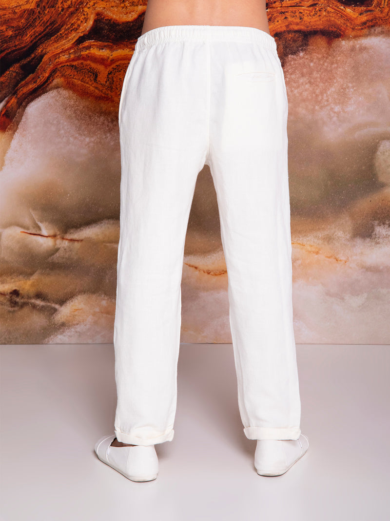 Jogger de caballero en lino con efecto stonewashed