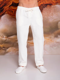 Jogger de caballero en lino con efecto stonewashed