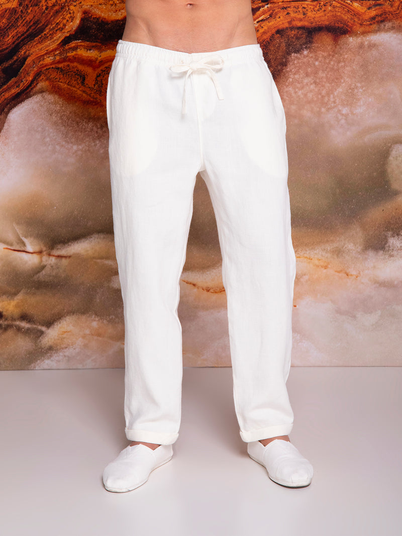 Jogger de caballero en lino con efecto stonewashed