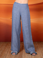 Wide straight leg pants in linen