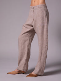 Pantalón balloon con pinzas en lino