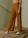 Wide straight leg pants in linen