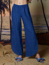 Pants with rounded hem in linen