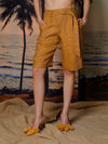 Bermuda shorts with belt in linen