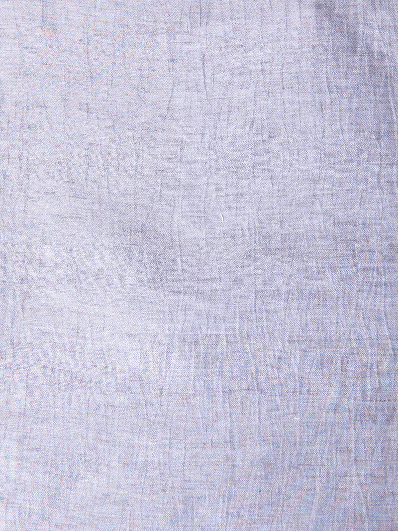 Pantalón amplio con olán en cintura en lino